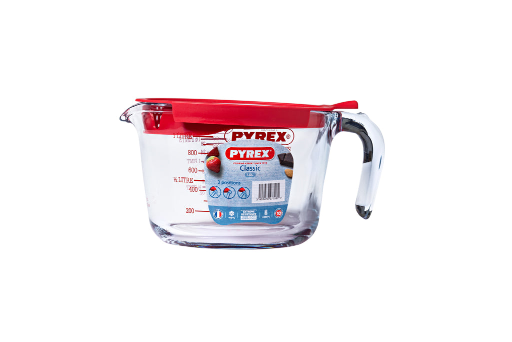 Pyrex Classic Messbecher aus Glas mit Deckel 1 l - Pyrex® Webshop DE