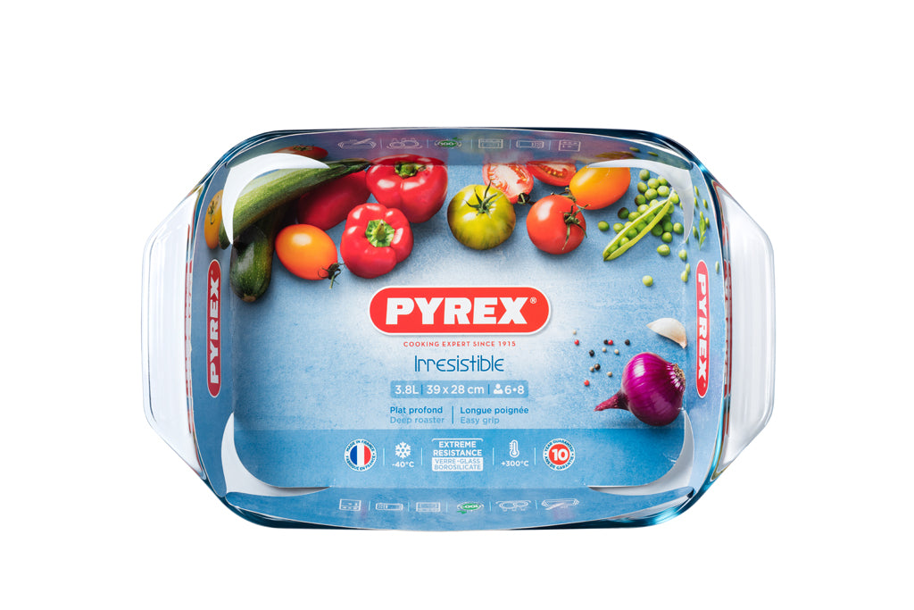 Pyrex Irresistible Rechteckiger Bräter aus ultrabeständigem Glas mit p -  Pyrex® Webshop DE