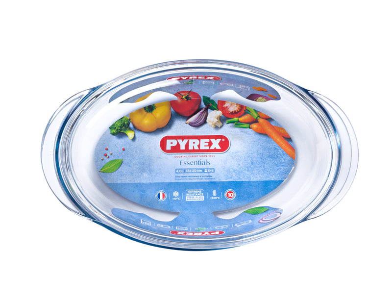Pyrex Essentials Ovale Kasserolle aus ultrabeständigem Glas 3,0 l