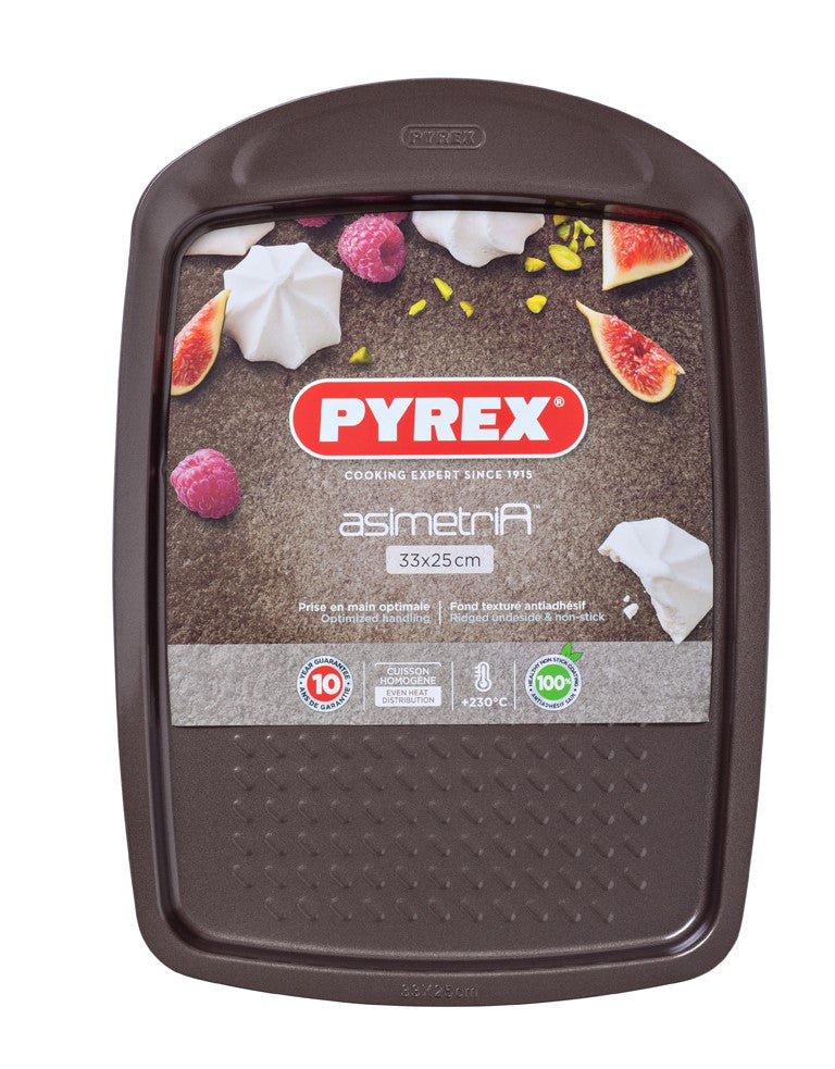 Pyrex asimetriA Backblech aus Metall mit praktischem Handgriff 33x25 cm